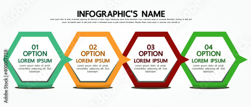 Four options abstract infographic template for business presentation.