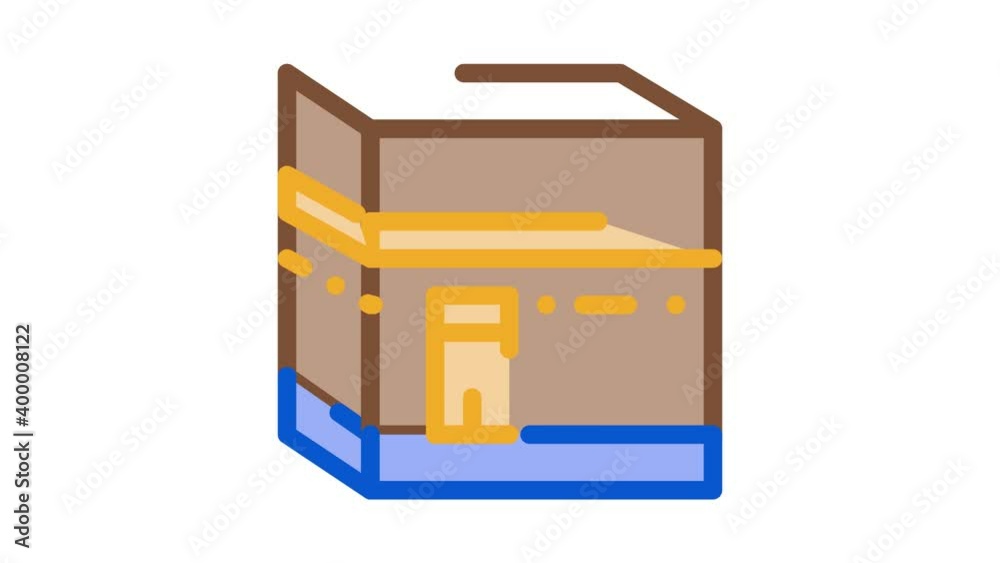 kaaba shrine Icon Animation. color kaaba shrine animated icon on white background kaaba shrine Icon Animation. color kaaba shrine animated icon on white background
