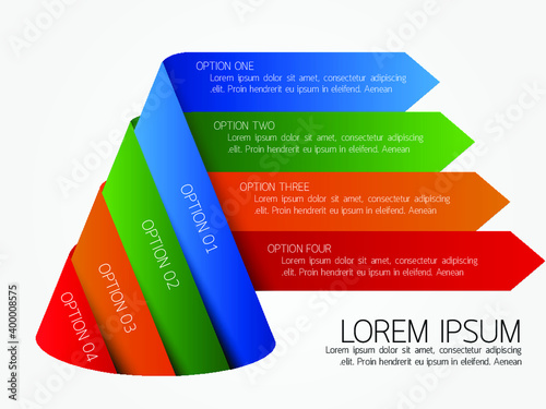 Cone with label infographic template