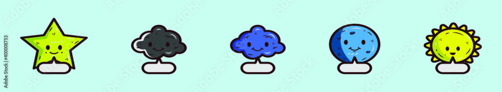 Fototapeta premium set of reward cartoon icon design template with various models. vector illustration isolated on blue background