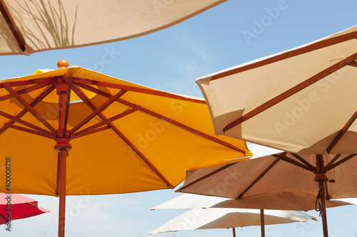 Relaxing under the Beach umbrellas.