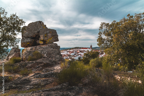 Sunset photo from a viewpoint of Encinasola photo