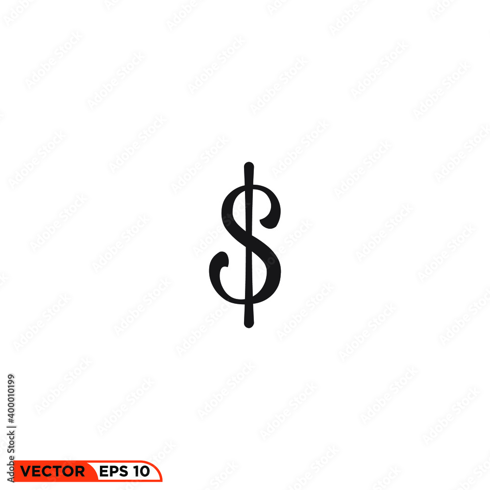 Icon vector graphic of dollar, good for template Icon vector graphic of dollar, good for template
