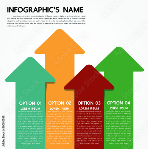 Arrow label infographic template for business presentation