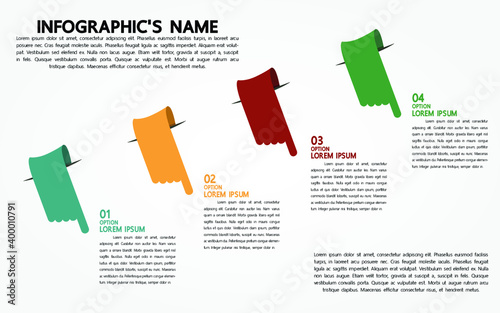 Finger point label infographic Template