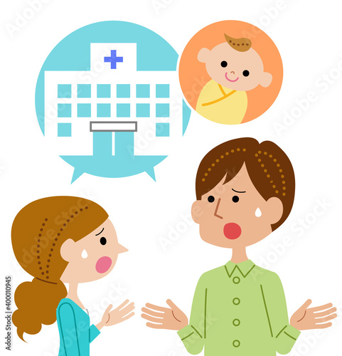 不妊治療をするために病院に行こうと話し合う夫婦