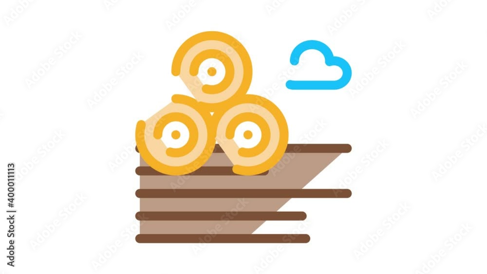 haystacks on ground Icon Animation. color haystacks on ground animated icon on white background haystacks on ground Icon Animation. color haystacks on ground animated icon on white background