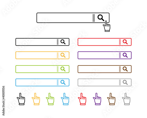 検索ボックスのベクターイラストセット　検索バー　指