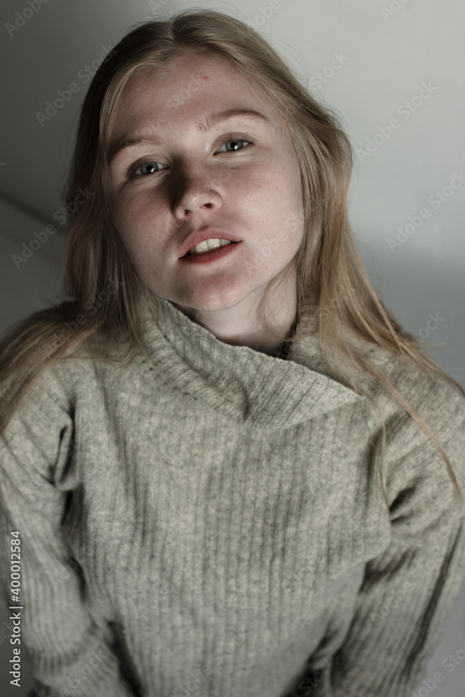 Model test with young beautiful female model with blonde hair Model test with young beautiful female model with blonde hair