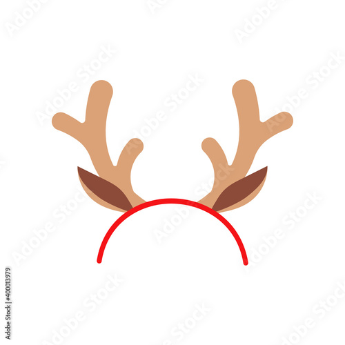 Photographie Christmas reindeer headband vector icon isolated on white background