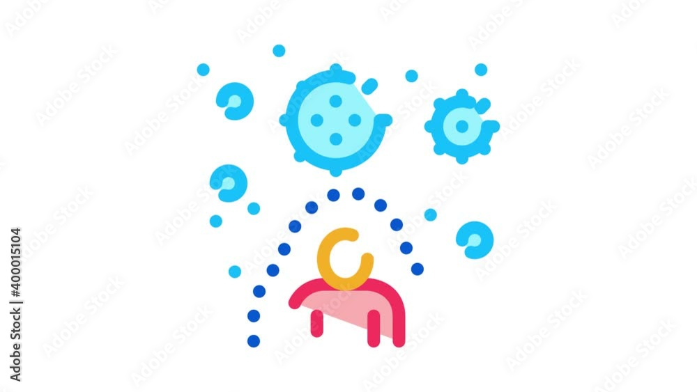 immunity human protection against harmful viruses Icon Animation. color immunity human protection against harmful viruses animated icon on white background immunity human protection against harmful viruses Icon Animation. color immunity human protection against harmful viruses animated icon on white background
