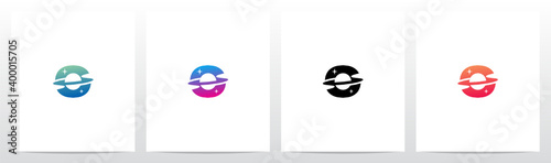 Saturn Planet On Letter Logo Design O