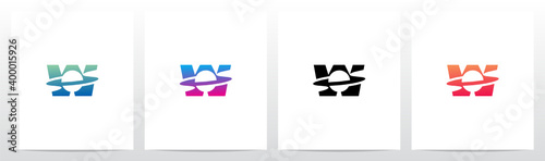 Saturn Planet On Letter Logo Design W