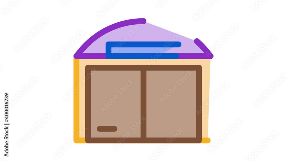 car garage Icon Animation. color car garage animated icon on white background