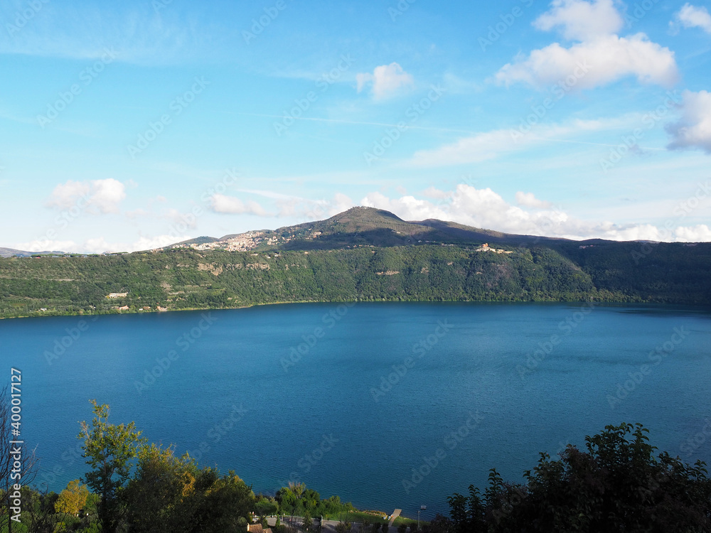 Panoramic view of Albano Lake, Castel Gandolfo (Italy)