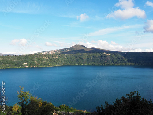 Panoramic view of Albano Lake, Castel Gandolfo (Italy)