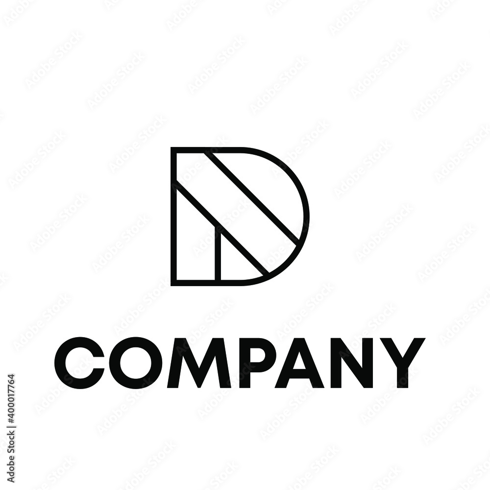 Naklejka premium letter D logo 