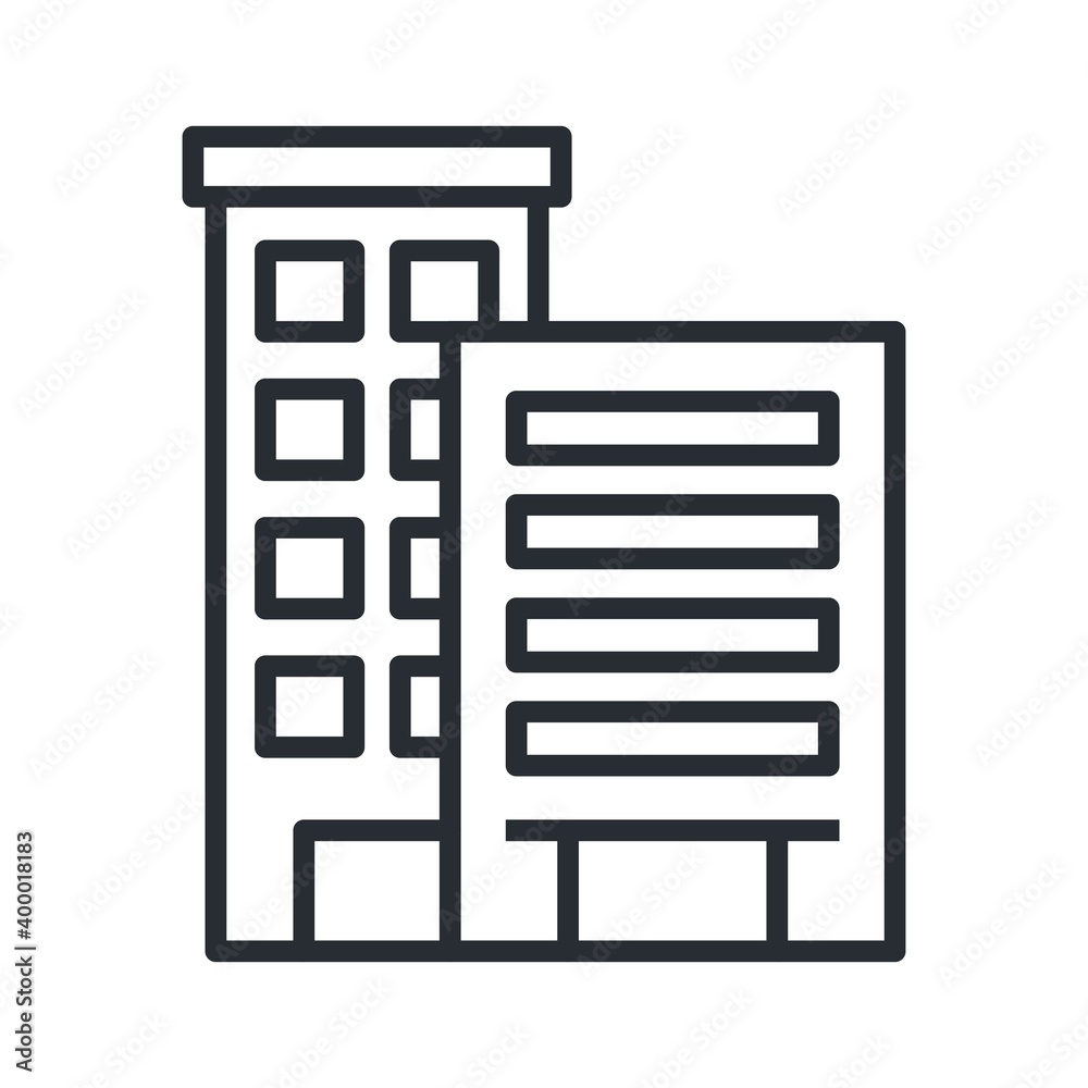 Buildings icon in flat design style. Residential construction sign. Buildings icon in flat design style. Residential construction sign.