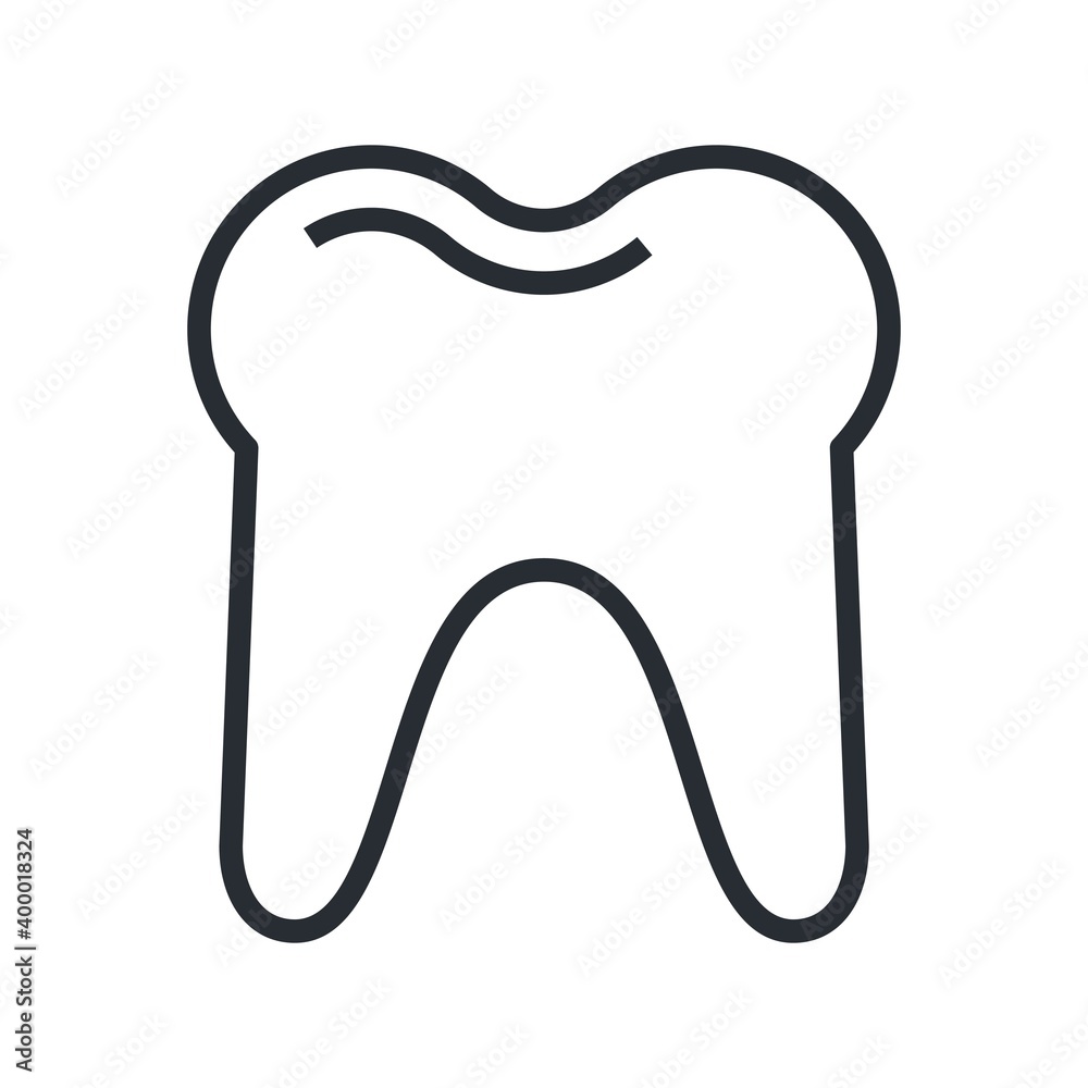 Tooth icon in flat design style. Vector illustration. Tooth icon in flat design style. Vector illustration.