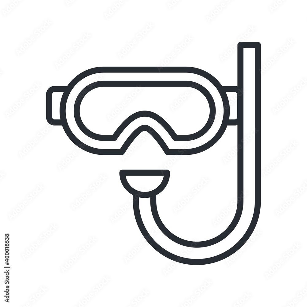 Diving mask icon. Flat design style modern vector illustration.