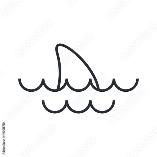 Shark fin vector icon. Shark danger concept isolated symbol. Marine logo.