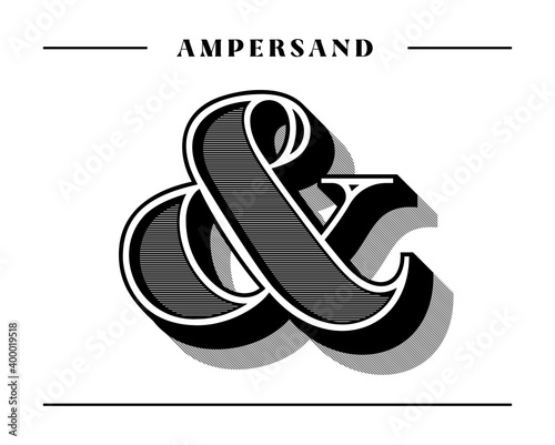 Custom decorative ampersand vector. Vintage elegant and stylish design for wedding invitation, business card, poster, flyer. Vector illustration