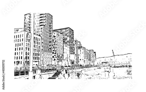 Photography Building view with landmark of Oslo is the 
capital of Norway