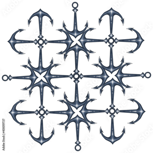 patter design of anchors looks like a flower 