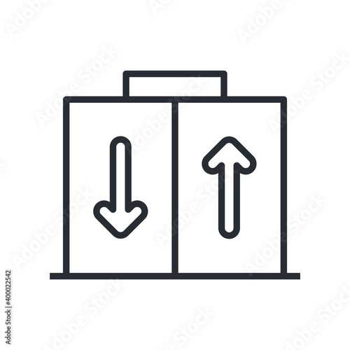 Elevator up and down icon in flat design style.