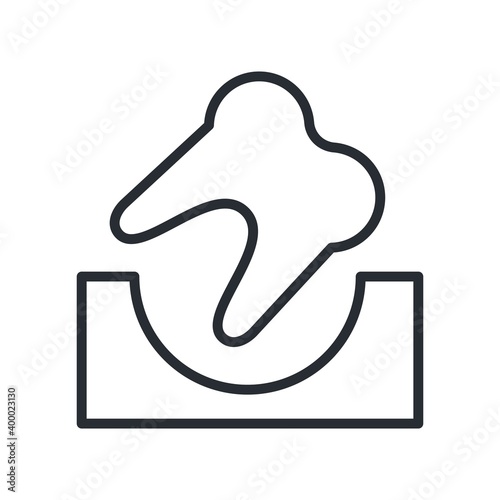Dental care, tooth extraction icon. Flat design style.