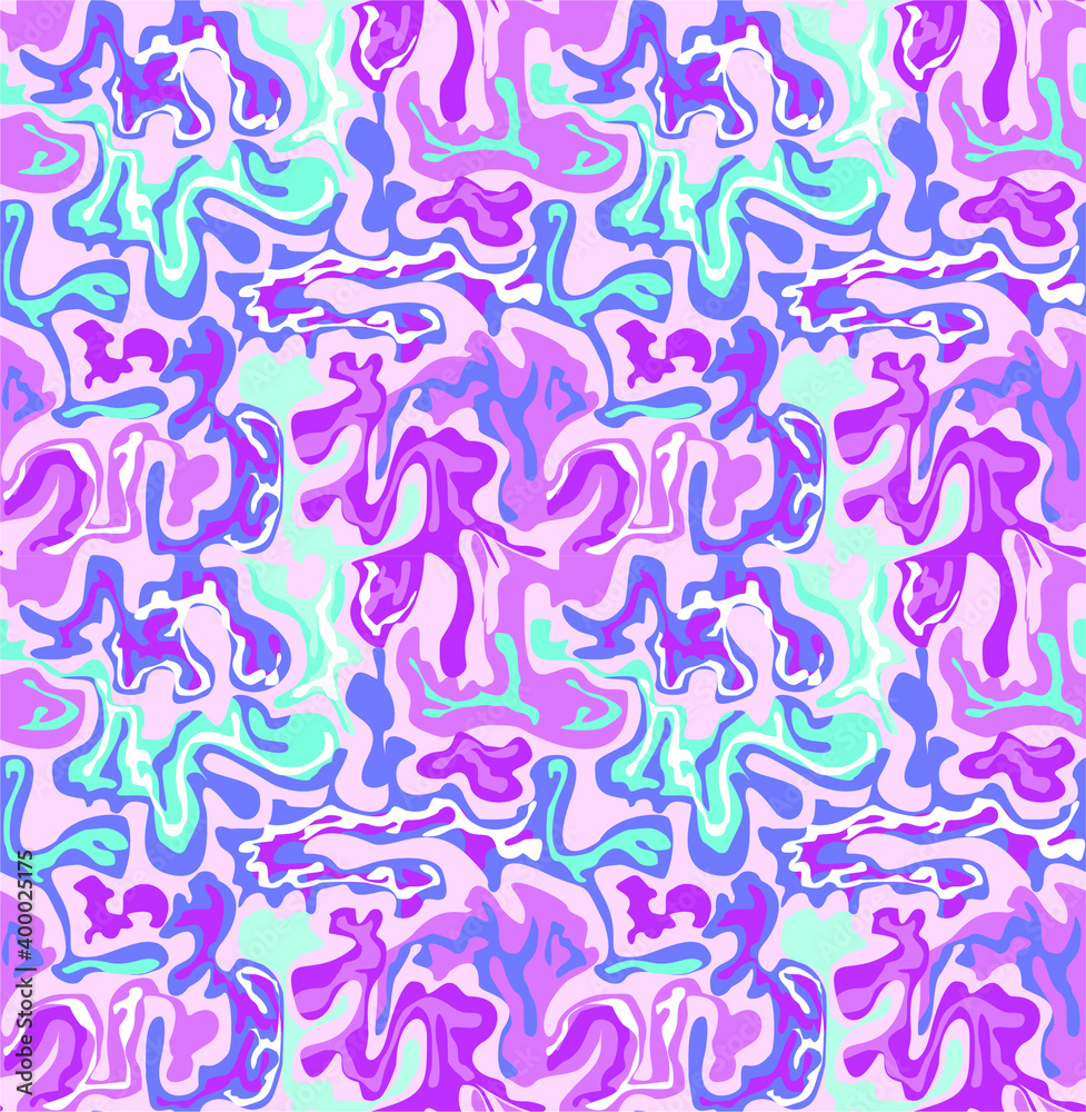 
Vector seamless pattern with a pattern similar to dripping acrylic paint or mixed multi-colored liquid compositions.