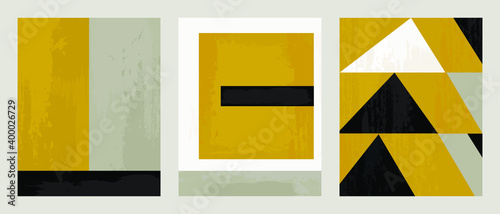 Set 3 illustration vector EPS 10 print hand draw painted abstract shapes geometry contemporary aesthetic mid century Scandinavian nordic
