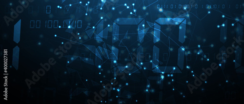 Quantum processing. Deep learning artificial intelligence. Future new technology  for business or science presentation