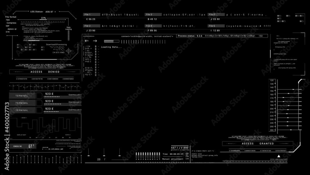 PNG Alpha.HUD futuristic technological frame viewfinder.UI Sci Fi infographic.Data code text.Infographic elements.