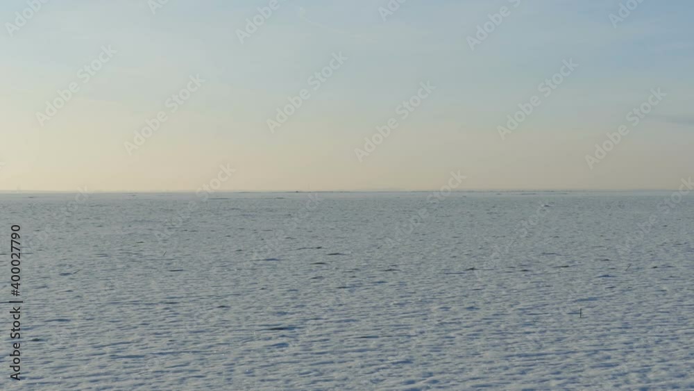 panorama of snow-covered ice sea, white desert panorama of snow-covered ice sea, white desert