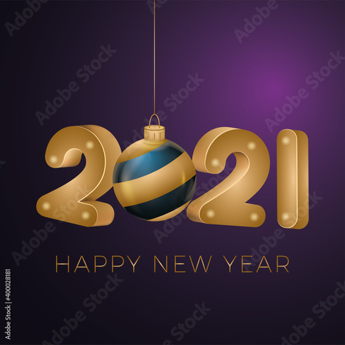 Happy new year 2021 card. Holiday banner - Vector