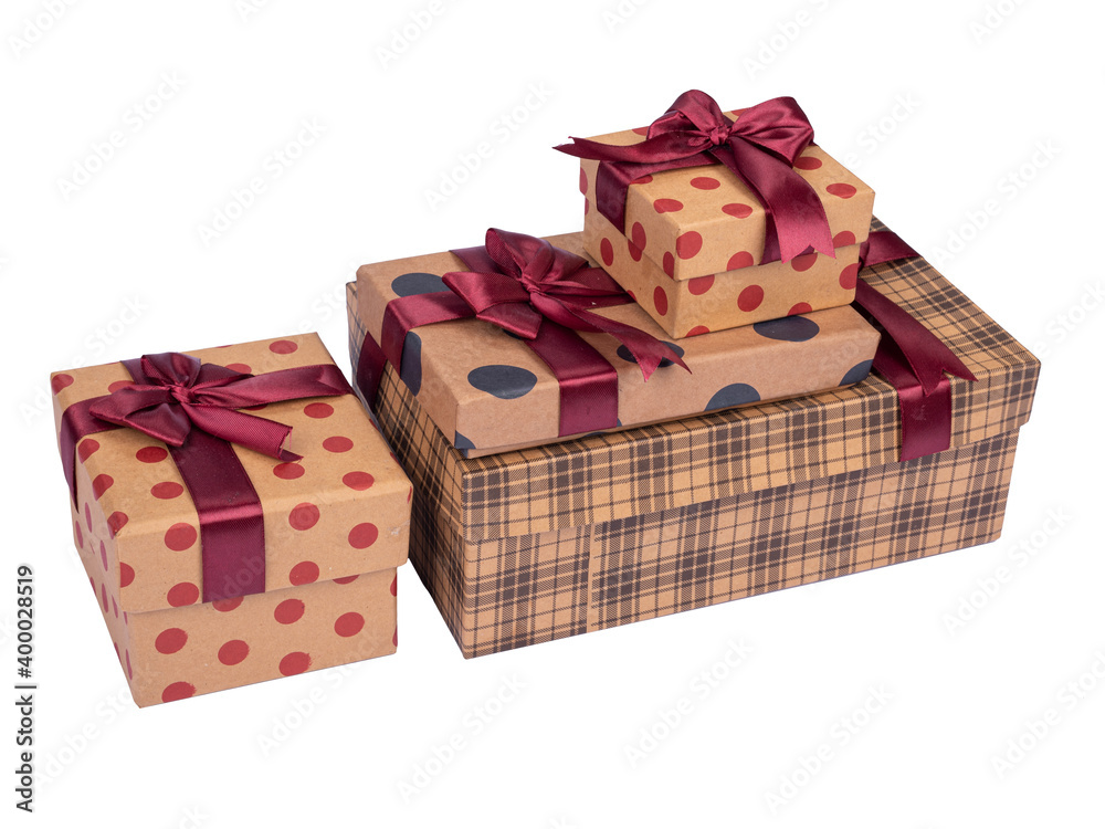 gift boxes with maroon boxes on white background gift boxes with maroon boxes on white background