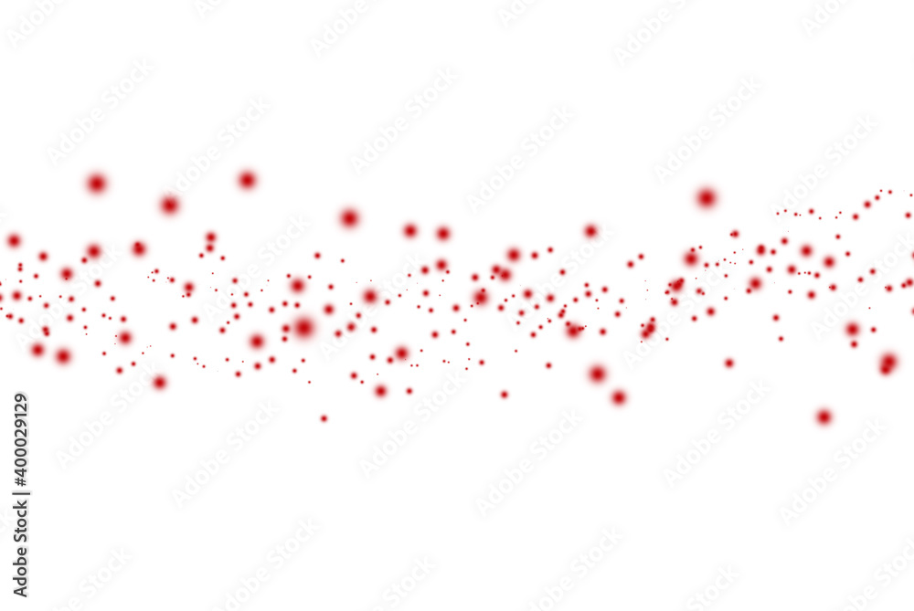 Red blood particles isolated on white background.