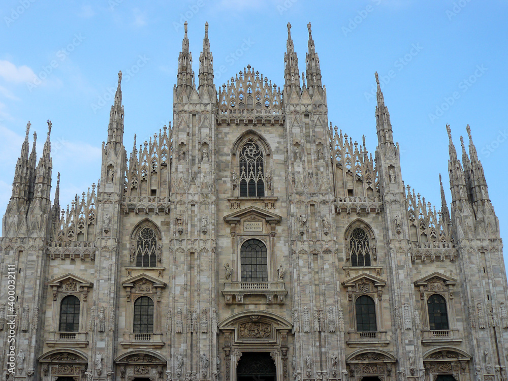 Milano (Italy). Facade of the Milan Cathedral (Duomo de Milan)