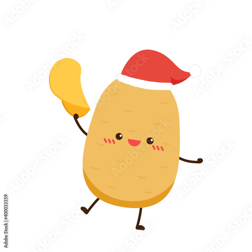 Potato character design. Potato vector. Potato on white background. Potato chips vector.