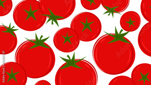 Tomato pattern wallpaper. Tomato vector. Tomato on white background.