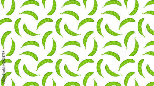 Green peas pattern wallpaper. Green peas vector on white background.