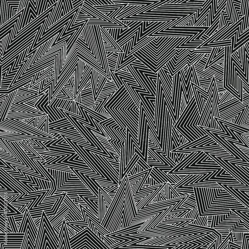 black-white geometric seamless pattern with angular lines. abstract vector drawing