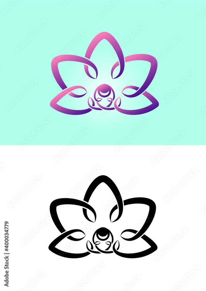 pink orchid flower vector