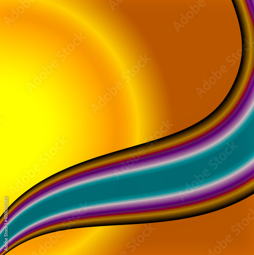 light orange effect abstract background with curved bright colorful rainbow