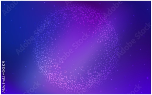 Light Blue, Red vector texture with milky way stars. Glitter abstract illustration with colorful cosmic stars. Best design for your ad, poster, banner.