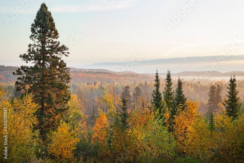 Early morning view of a valley in the Sawtooth Mountains of northern Minnesota during autumn © Daniel Thornberg