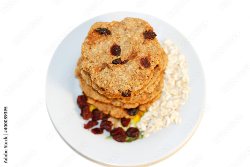 Natural oatmeal bakes with berries baked at home for vegetarians, handmade Natural oatmeal bakes with berries baked at home for vegetarians, handmade