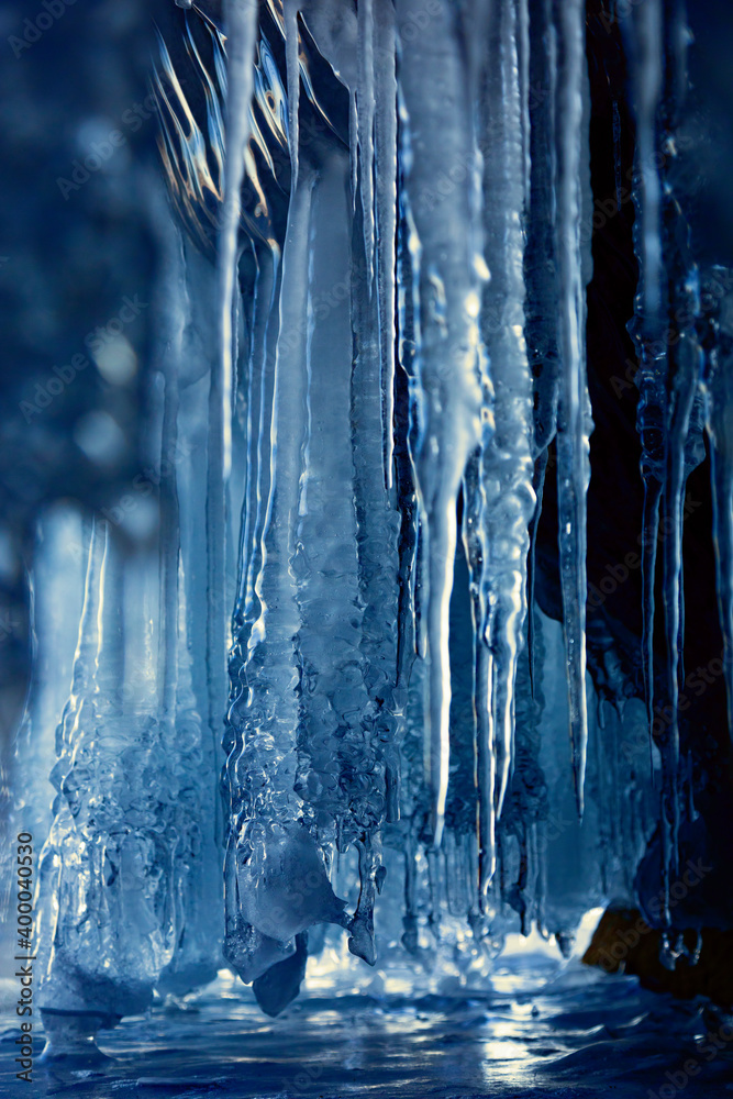 Winter Baikal. Olkhon Island. Fairy-tale Icy grotto Winter Baikal. Olkhon Island. Fairy-tale Icy grotto