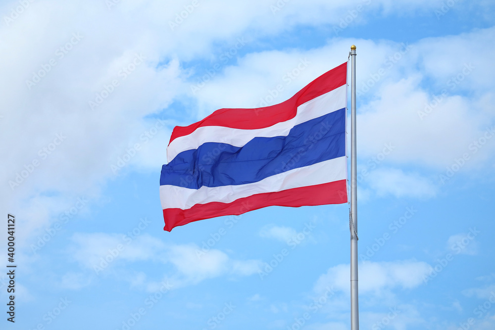 The flag of the Kingdom of Thailand Called THONG TRAI RONG, Meaning 